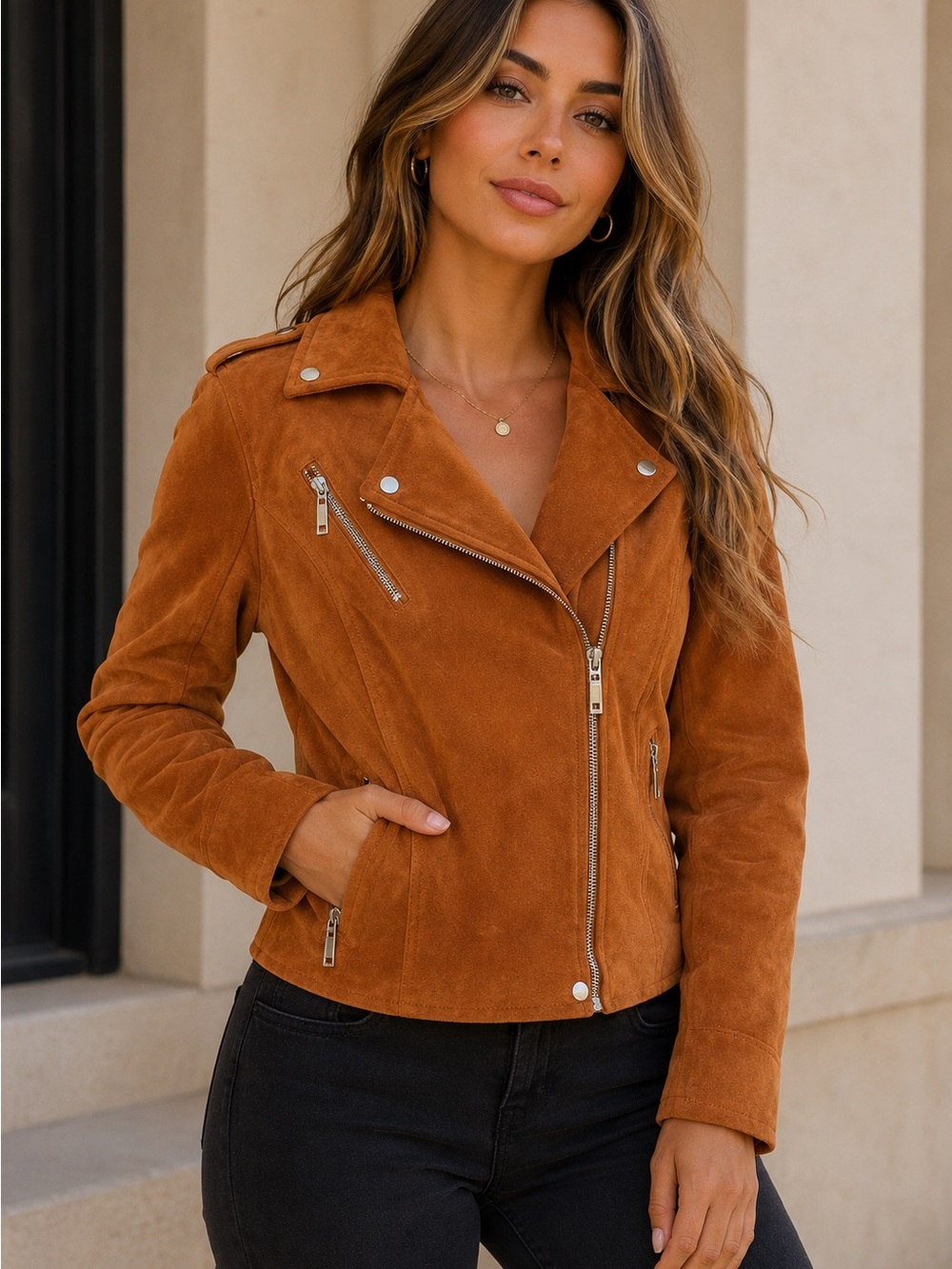 Suede Moto Jacket